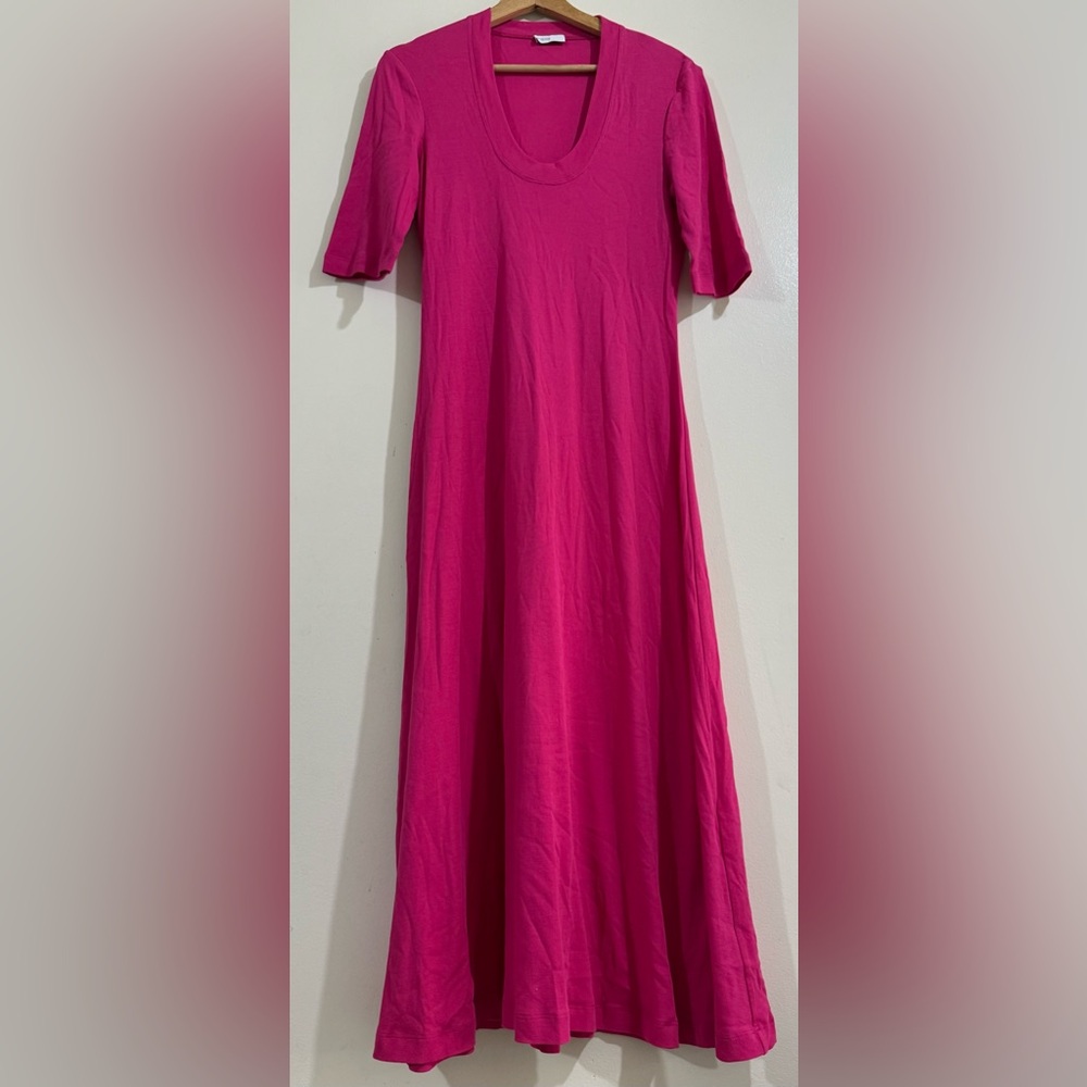 Rosetta Getty Hot Pink Scoop-Neck Maxi Dress